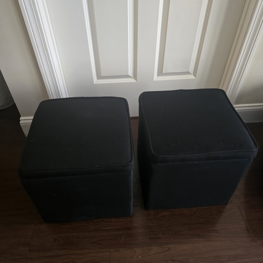 Black Cube Ottomans